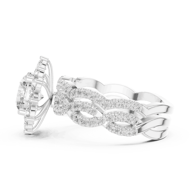 1.25ct Round Cut Halo Engagement Ring in Lab Grown Diamond