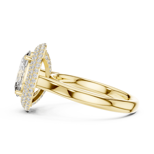 Driona Jewels 2ct Oval Cut Double Halo Engagement Ring in Solid Gold