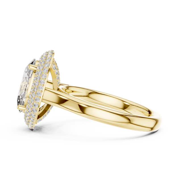 Driona Jewels 2ct Oval Cut Double Halo Engagement Ring in Solid Gold