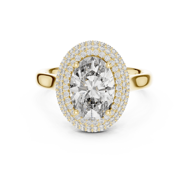 Driona Jewels 2ct Oval Cut Double Halo Engagement Ring in Solid Gold