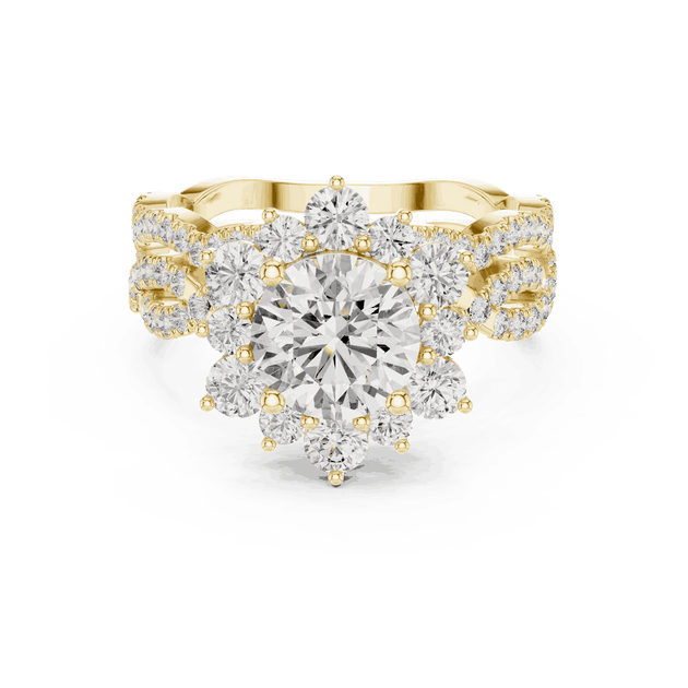 1.25ct Round Cut Halo Engagement Ring in Lab Grown Diamond
