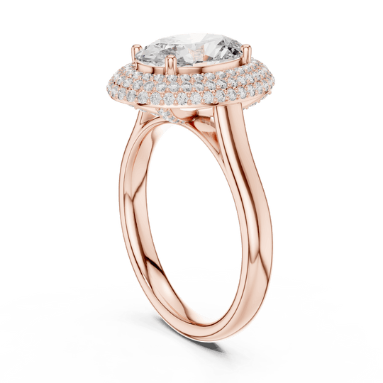 Driona Jewels 2ct Oval Cut Double Halo Engagement Ring in Solid Gold