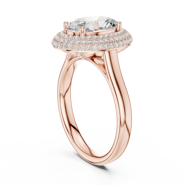 Driona Jewels 2ct Oval Cut Double Halo Engagement Ring in Solid Gold