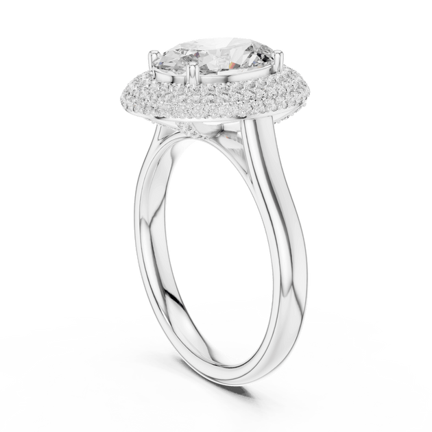 Driona Jewels 2ct Oval Cut Double Halo Engagement Ring in Solid Gold