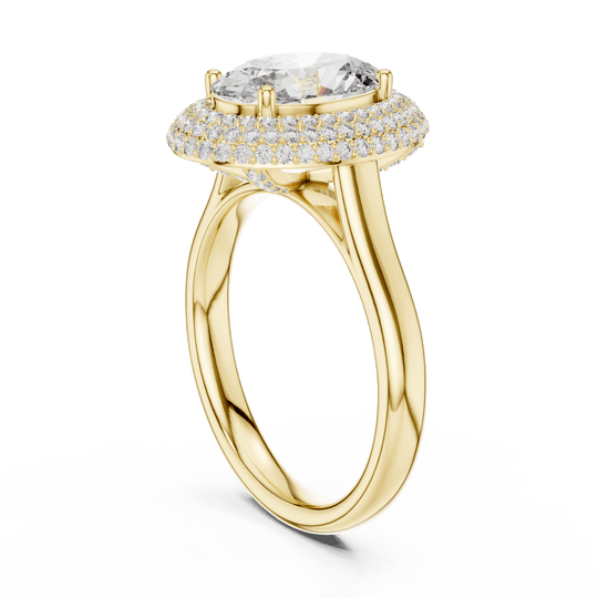 Driona Jewels 2ct Oval Cut Double Halo Engagement Ring in Solid Gold