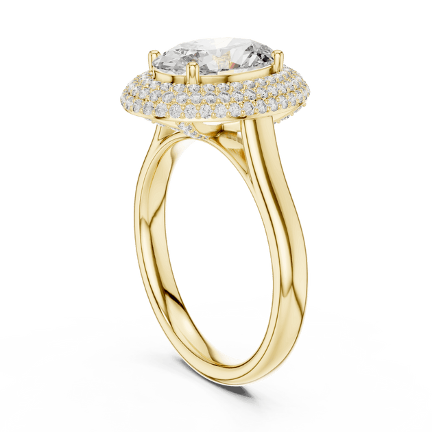 Driona Jewels 2ct Oval Cut Double Halo Engagement Ring in Solid Gold