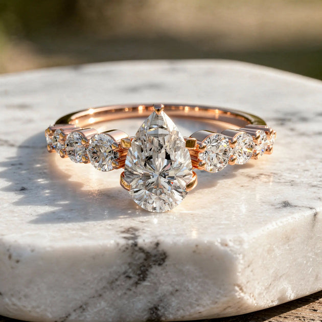 Pear Cut Engagement Ring | Lab Grown Diamond Bridal Ring