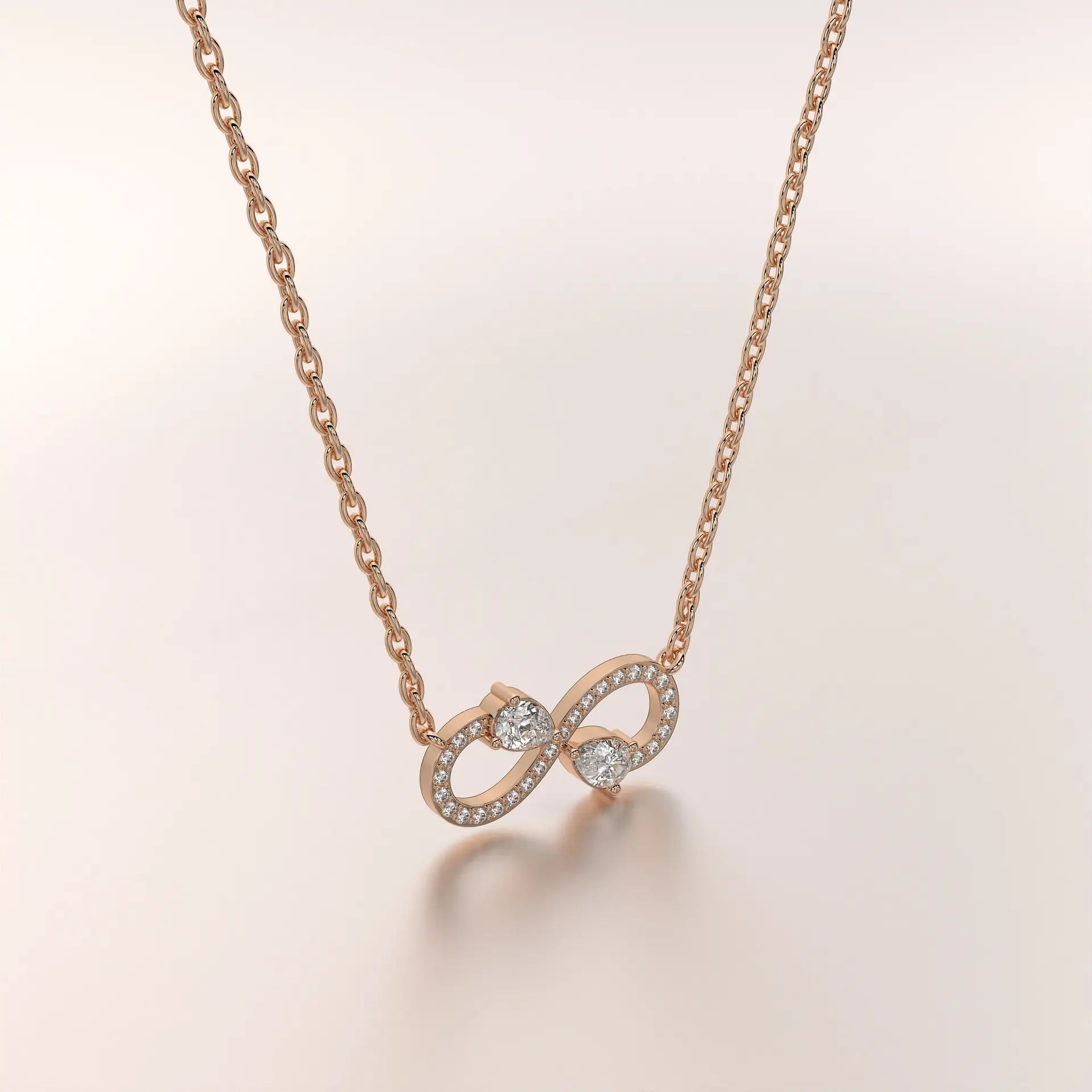 infinity diamond rose gold none top down