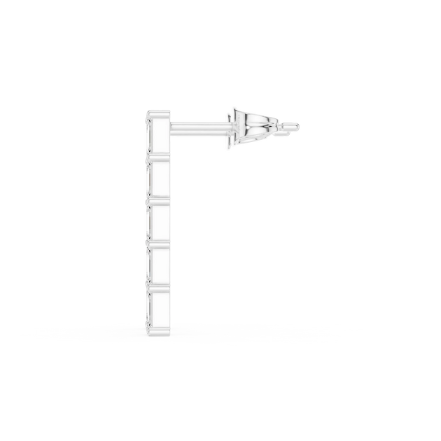 Side-profile: None Diamond Lamp with None Setting in None Silver - Lab Grown - Driona Jewels