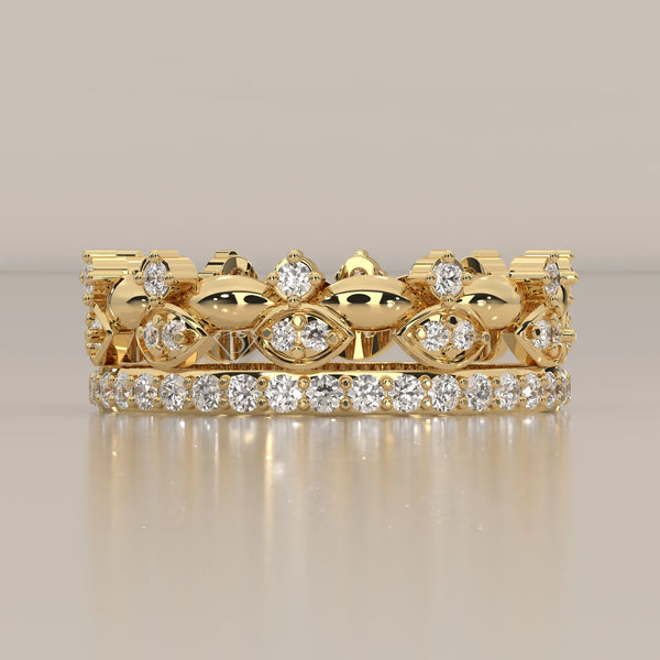 Side Profile: Round Diamond Eternity Ring with Eternity Setting in Yellow Gold – Lab Grown – Driona Jewels