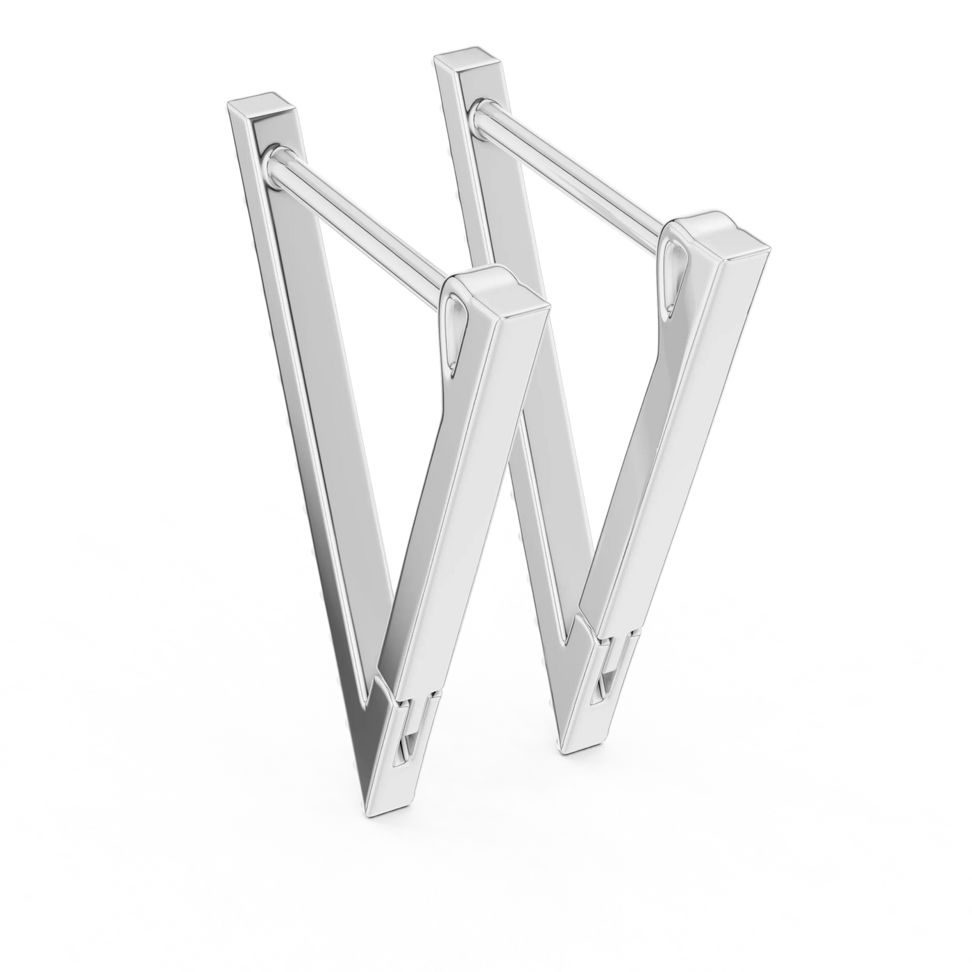 Three-quarter-view: Block Diamond Letter with Prong Setting in 925 Silver - Lab Grown - Driona Jewels