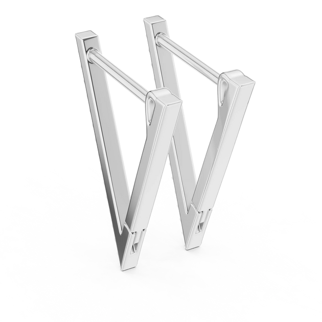 Three-quarter-view: Block Diamond Letter with Prong Setting in 925 Silver - Lab Grown - Driona Jewels