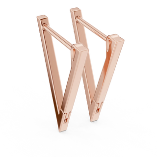 Three-quarter-view: Geometric Diamond Letter with Prong Setting in 14k Rose Gold - Lab Grown - Driona Jewels