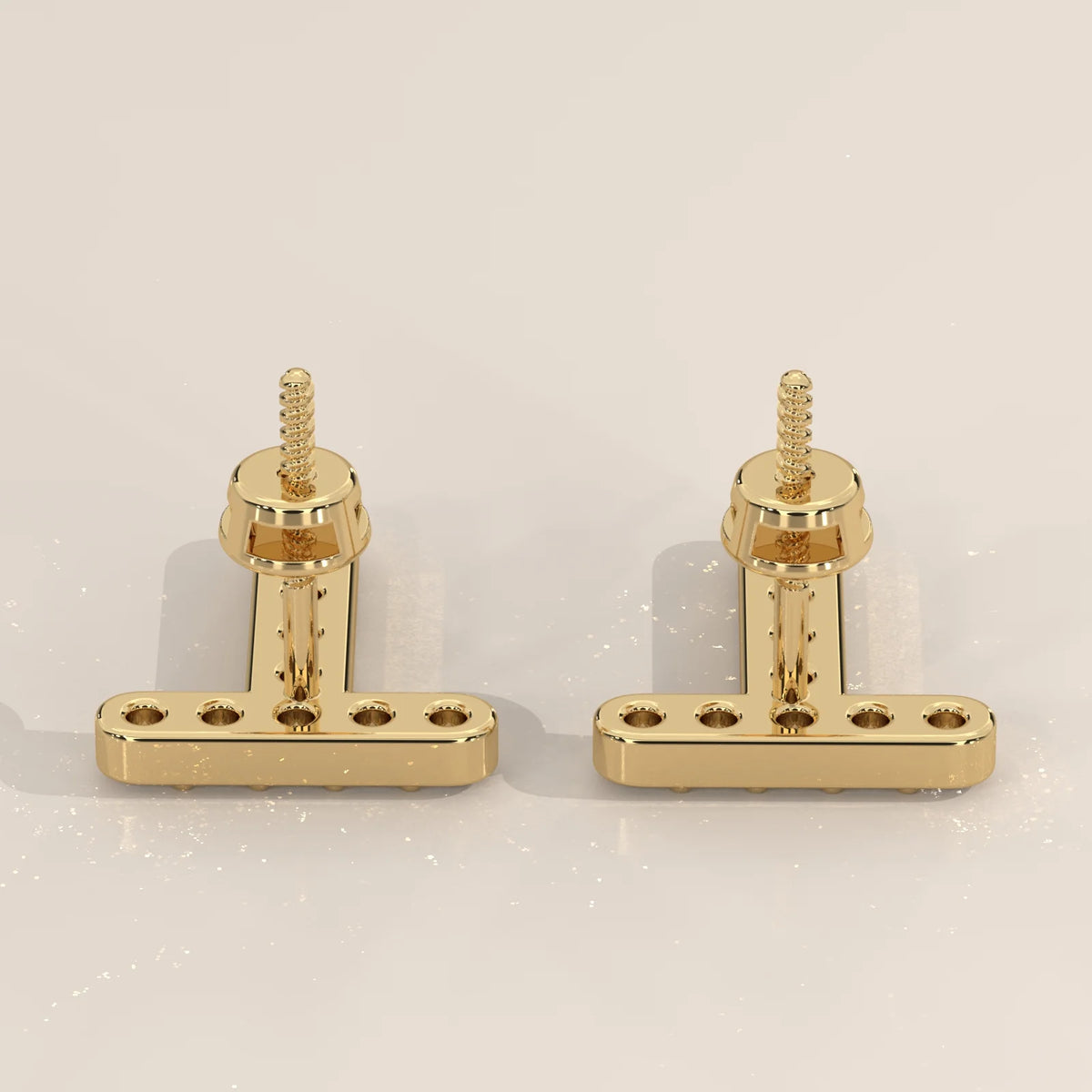 Letter T Initial Pave Lab Grown Diamond Stud Earrings in yellow gold, product photograph on a plain background.