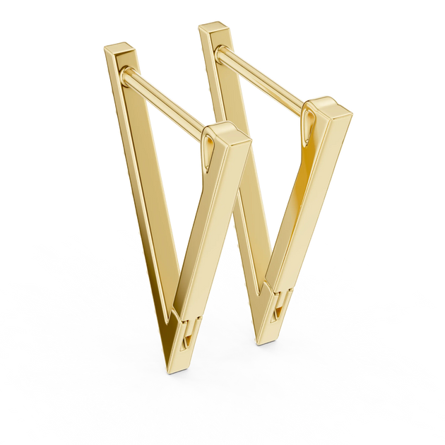Front-view: VVS Diamond Letter with Prong Setting in 14k Gold - Lab Grown - Driona Jewels