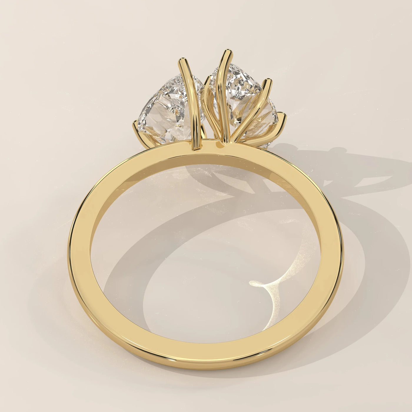 Side Profile: Marquise Diamond Ring with Prong Setting in Yellow Gold – Lab Grown – Driona Jewels