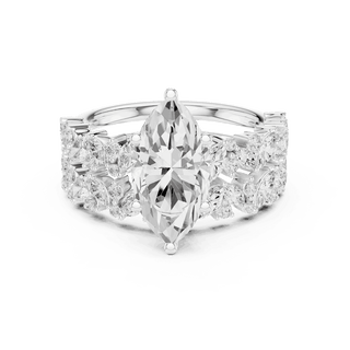 Marquise Diamond Floral Halo Engagement Ring Rose Gold 18K | Lab Grown | Driona Jewels