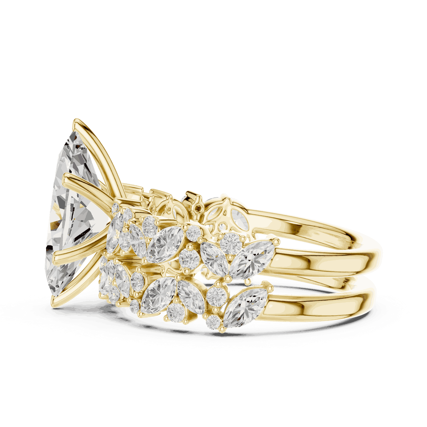 Marquise Diamond Floral Halo Engagement Ring Rose Gold 18K | Lab Grown | Driona Jewels