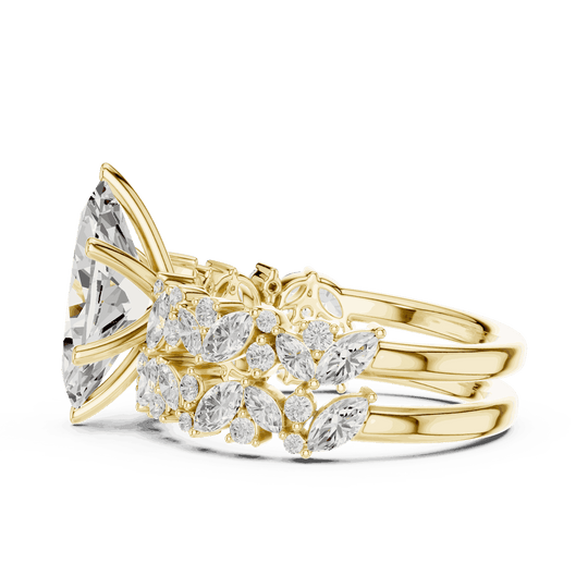 Marquise Diamond Floral Halo Engagement Ring Rose Gold 18K | Lab Grown | Driona Jewels