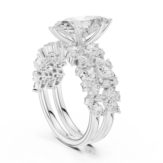 Marquise Diamond Floral Halo Engagement Ring Rose Gold 18K | Lab Grown | Driona Jewels
