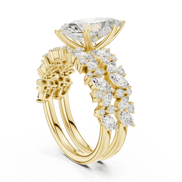 Marquise Diamond Floral Halo Engagement Ring Rose Gold 18K | Lab Grown | Driona Jewels