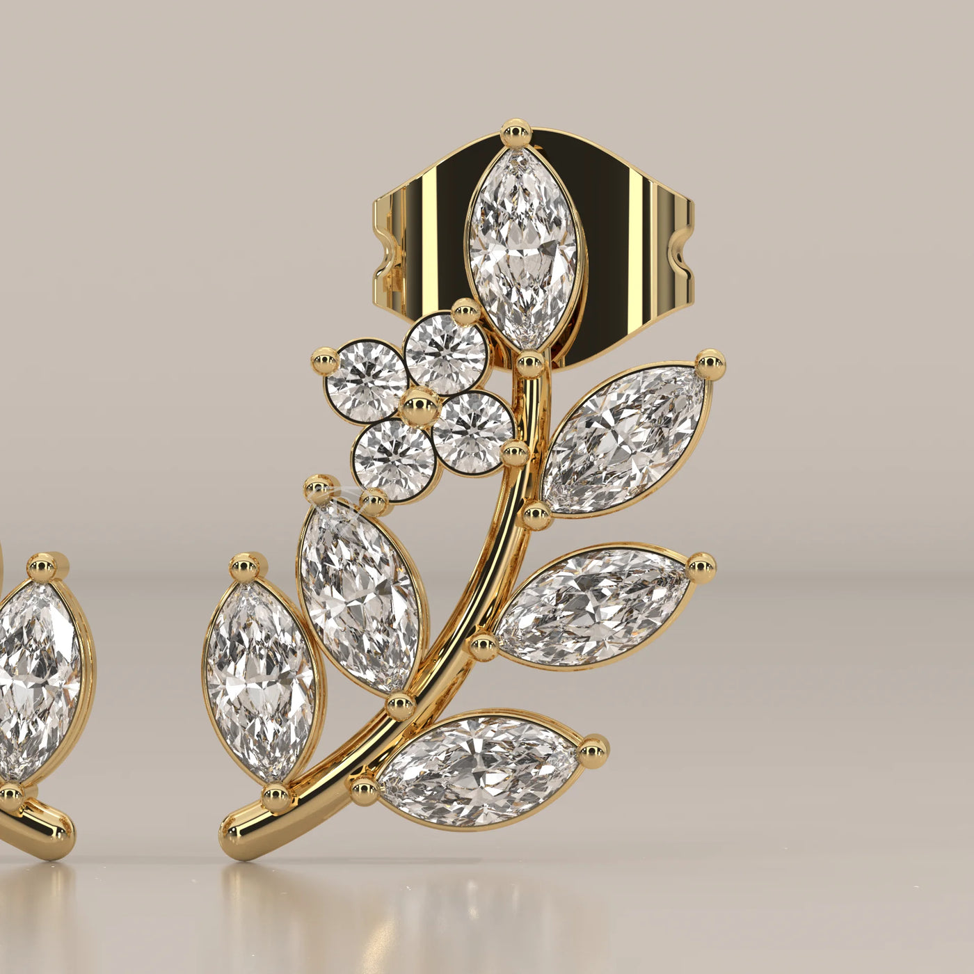 Stone Detail: Marquise Lab Grown Diamonds in Prong Setting – Yellow Gold – Driona Jewels
