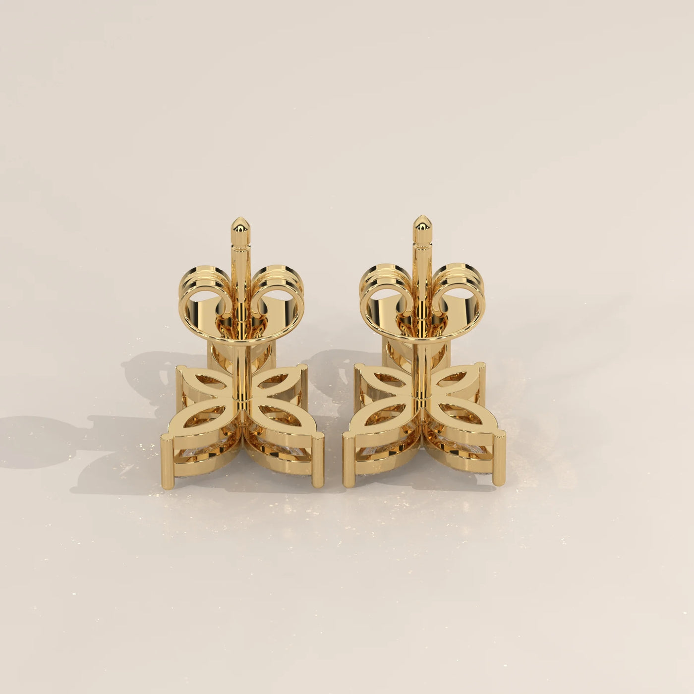 Side Profile: Marquise Diamond Drop Earrings with Prong Setting in Yellow Gold – Lab Grown – Driona Jewels