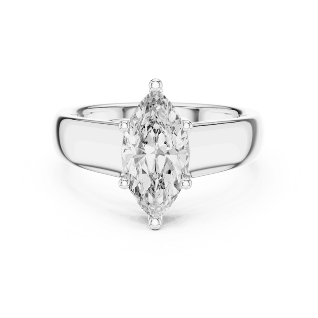 Marquise Cut Solitaire Engagement Ring in 14K Gold Band