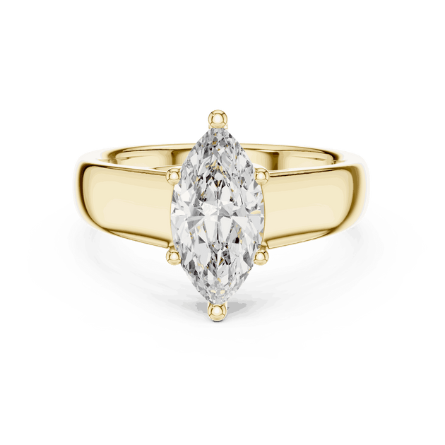 Marquise Cut Solitaire Engagement Ring in 14K Gold Band