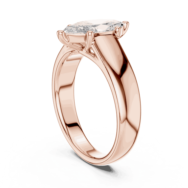Marquise Cut Solitaire Engagement Ring in 14K Gold Band