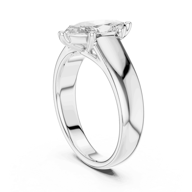 Marquise Cut Solitaire Engagement Ring in 14K Gold Band