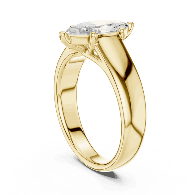 Marquise Cut Solitaire Engagement Ring in 14K Gold Band