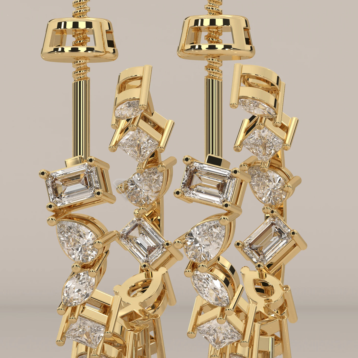 Stone Detail: Round Lab Grown Diamonds in Cluster Setting – Yellow Gold – Driona Jewels