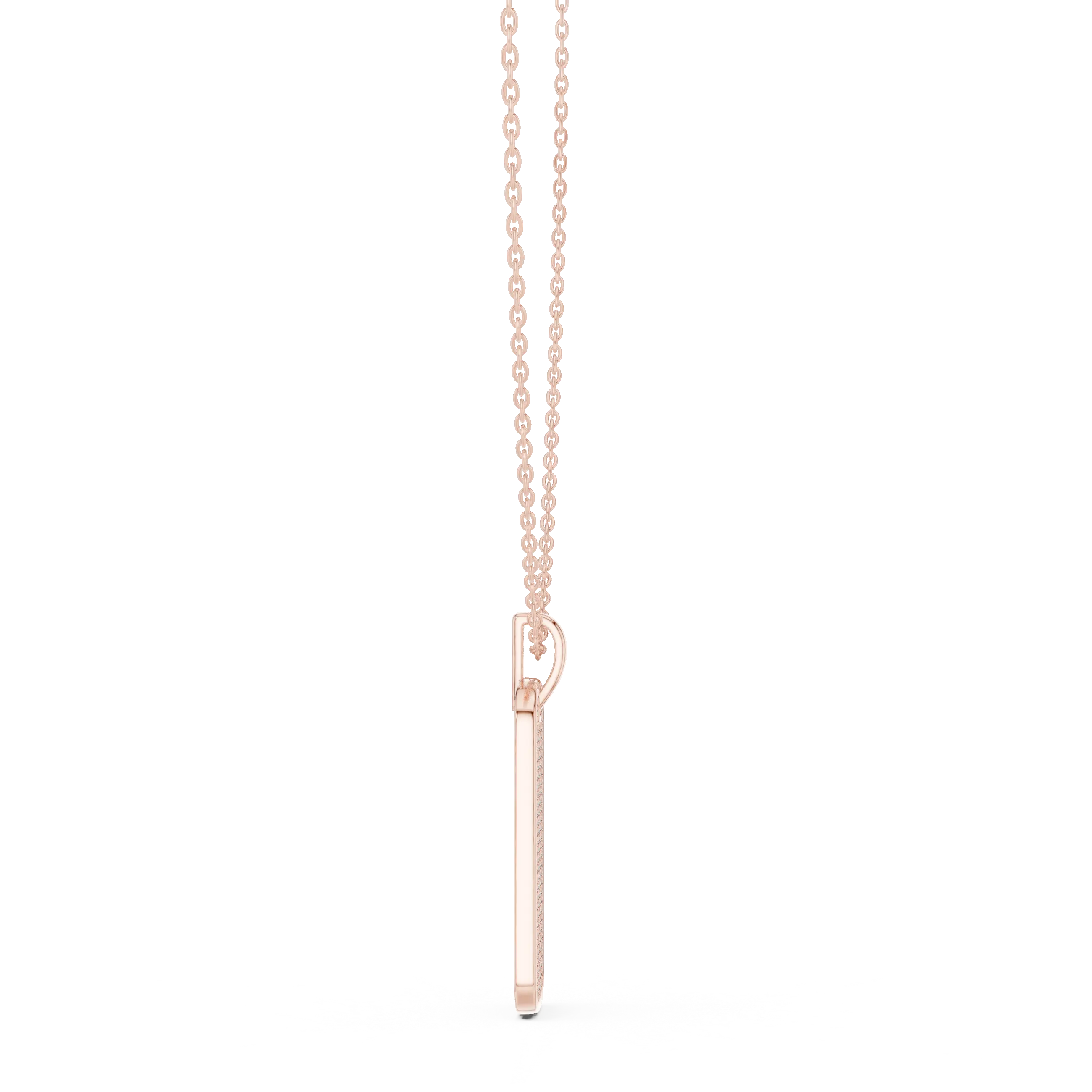 Front-View: Bar Diamond Necklace with Prong Setting in 14k Rose Gold - Lab Grown - Driona Jewels