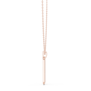 Front-View: Bar Diamond Necklace with Prong Setting in 14k Rose Gold - Lab Grown - Driona Jewels