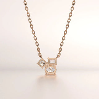necklace diamond diamond rose gold 18k front