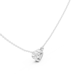 Front-View: Heart Diamond Necklace with Pendant Setting in 925 Silver - Lab Grown - Driona Jewels