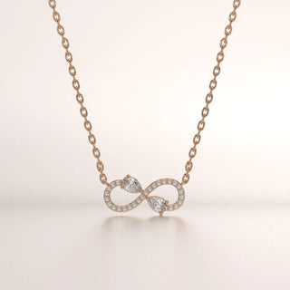 necklace infinity diamond rose gold front