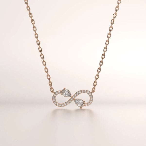 necklace infinity diamond rose gold front
