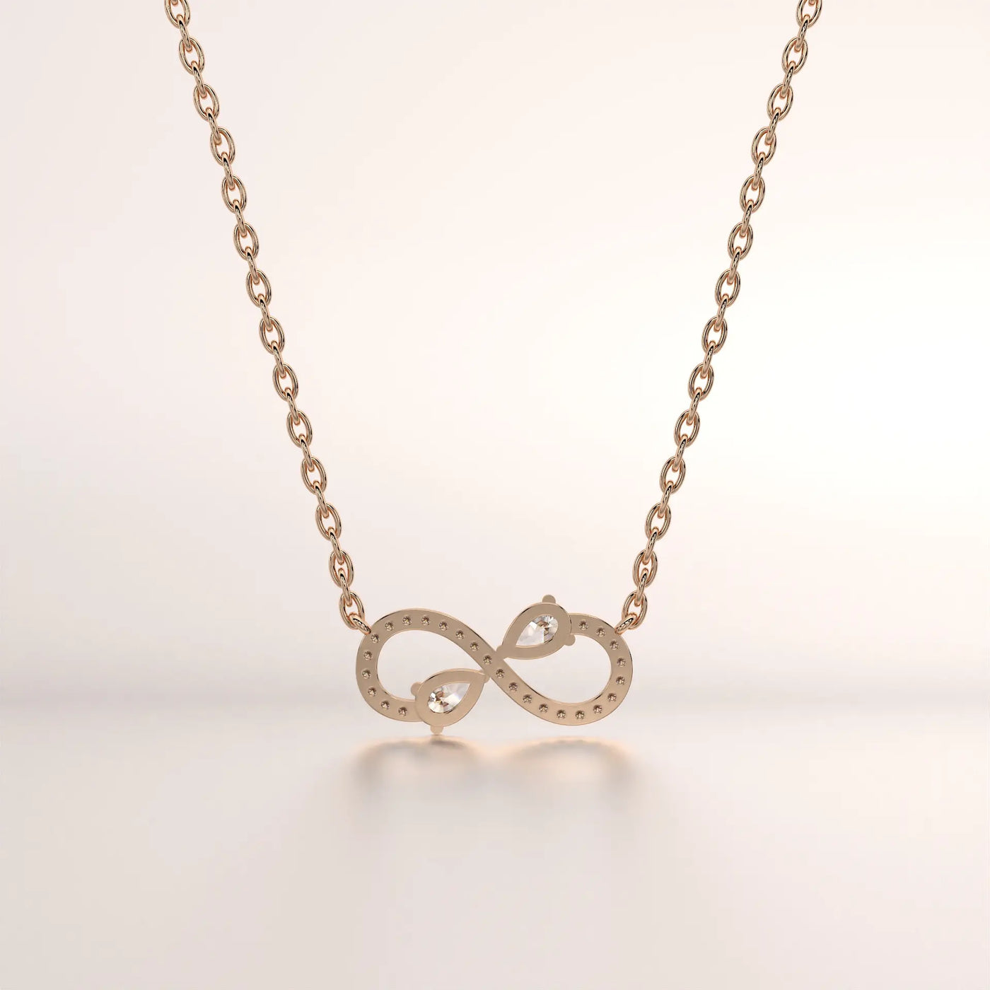 necklace infinity diamond rose gold not specified front
