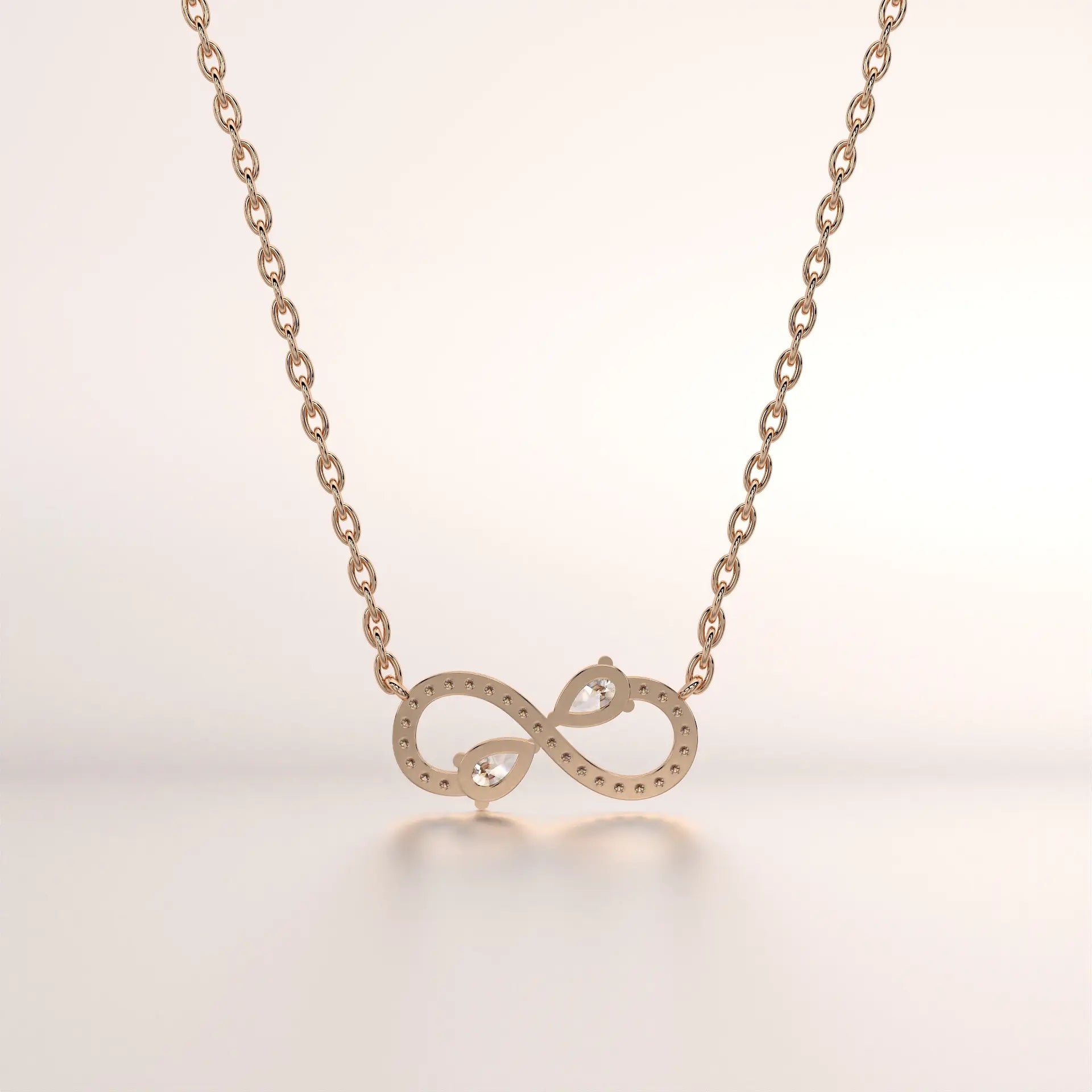 necklace infinity diamond rose gold not specified front