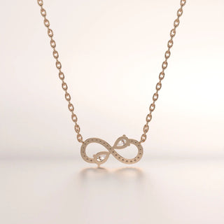 necklace infinity diamond rose gold not specified front