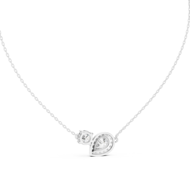 Driona Jewels Two Stone Halo Diamond Pendant in 14K Rose Gold