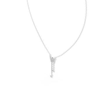 Front-view: Radiant Diamond Necklace with Pendant Setting in 14k White Gold - Lab Grown - Driona Jewels
