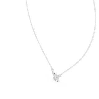 Front-View: Radiant Diamond Necklace with Prong Setting in 925 Silver - Lab Grown - Driona Jewels