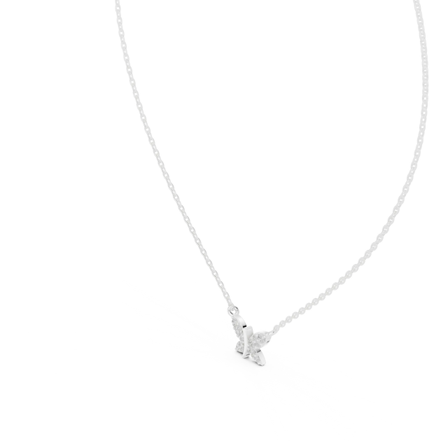 Front-View: Radiant Diamond Necklace with Prong Setting in 925 Silver - Lab Grown - Driona Jewels