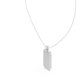 Front-View: Rectangle Diamond Necklace with Prong Setting in 925 Silver - Lab Grown - Driona Jewels