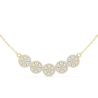 Front View: Round Diamond Necklace with Bezel Setting in 14k Yellow Gold - Lab Grown - Driona Jewels