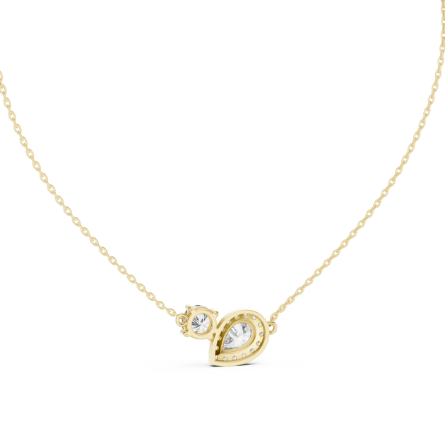 Driona Jewels Two Stone Halo Diamond Pendant in 14K Rose Gold
