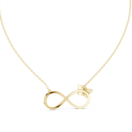 Front-View: Round Diamond Necklace with Pave Setting in 14k Yellow Gold - Lab Grown - Driona Jewels